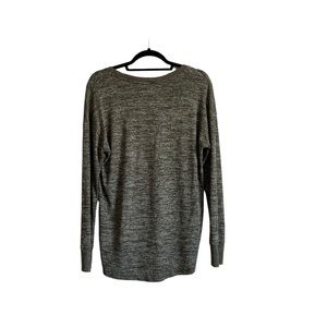 GAP- Heathered Forest Green, Scoop Neck, Long Sleeve Shirt, Size Petite Medium